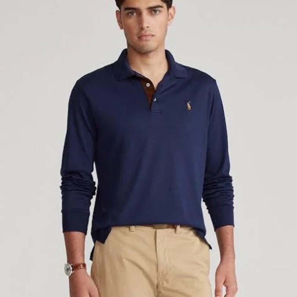 Ralph Lauren Men's Classic Fit Soft Cotton Long-Sleeve Polo Shirt